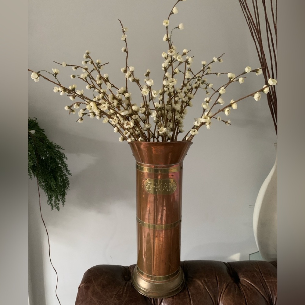 3 branches cream white faux flowers artificial‎ cherry blossom